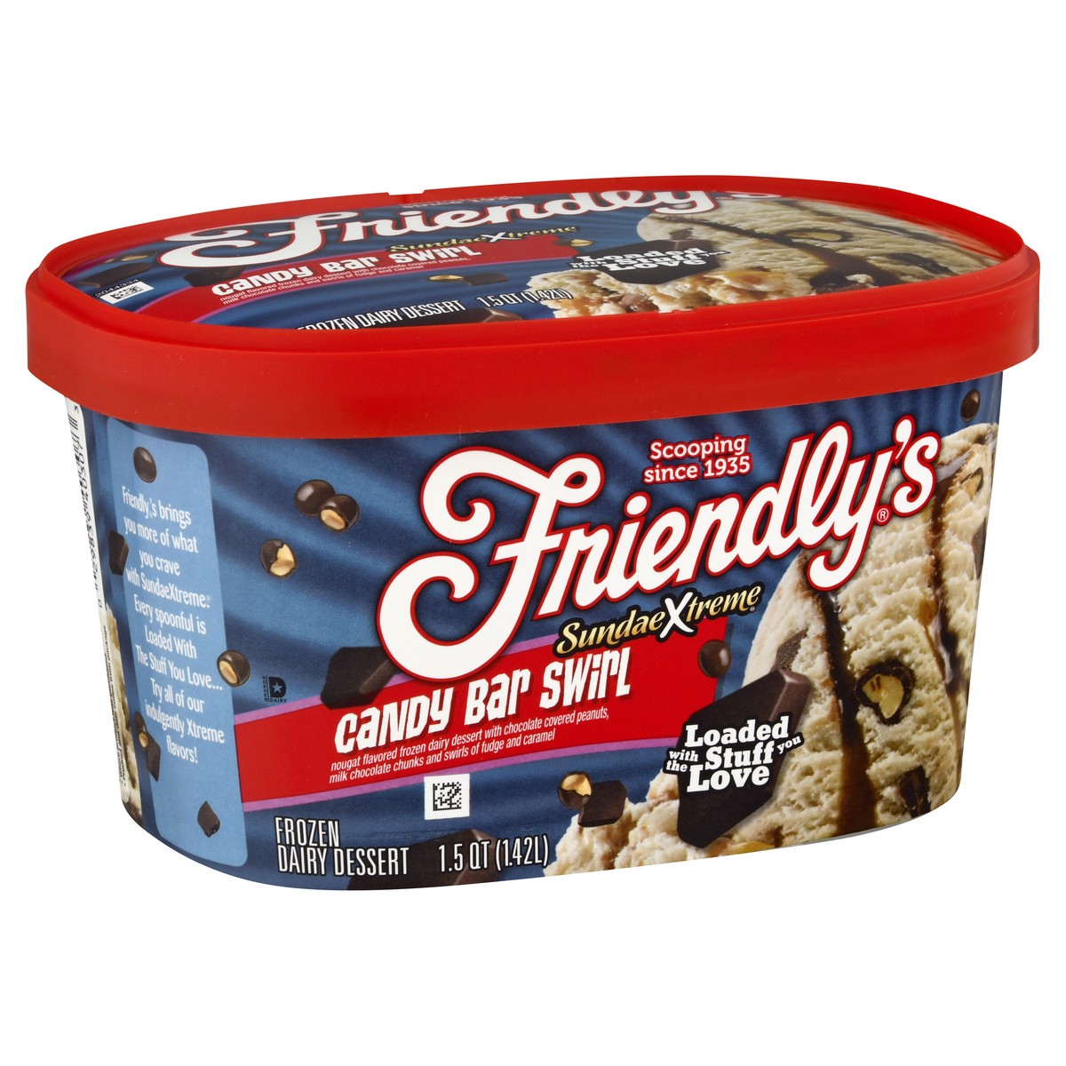 slide 2 of 9, Friendly's Sundae Xtreme Candy Bar Swirl Frozen Dairy Dessert 1.5 qt, 1.5 qt