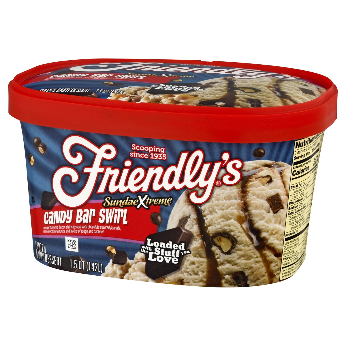 slide 3 of 9, Friendly's Sundae Xtreme Candy Bar Swirl Frozen Dairy Dessert 1.5 qt, 1.5 qt