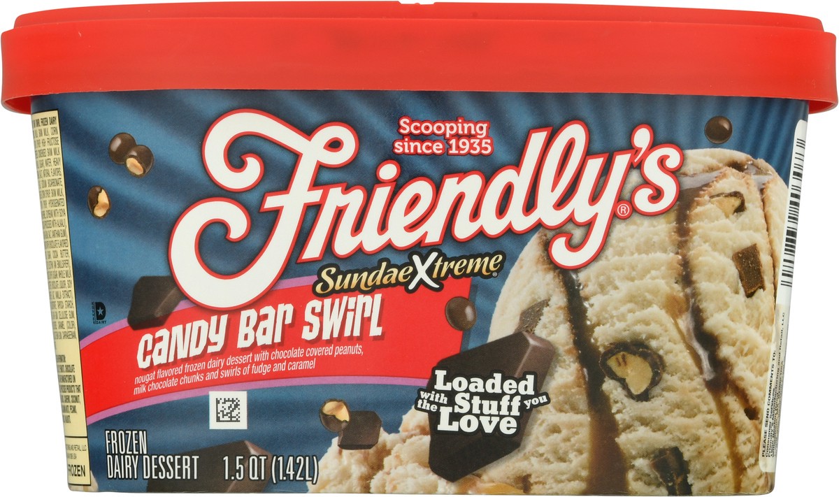 slide 5 of 9, Friendly's Sundae Xtreme Candy Bar Swirl Frozen Dairy Dessert 1.5 qt, 1.5 qt