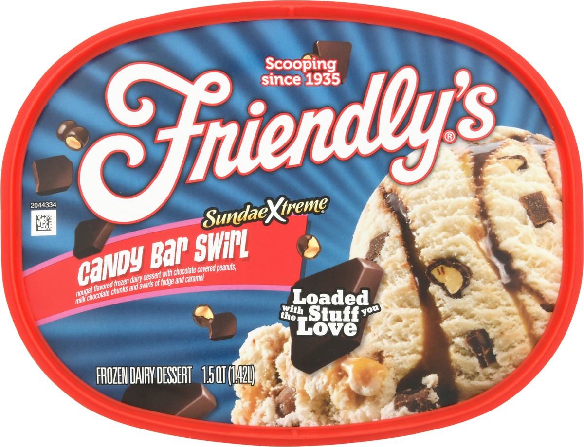 slide 9 of 9, Friendly's Sundae Xtreme Candy Bar Swirl Frozen Dairy Dessert 1.5 qt, 1.5 qt