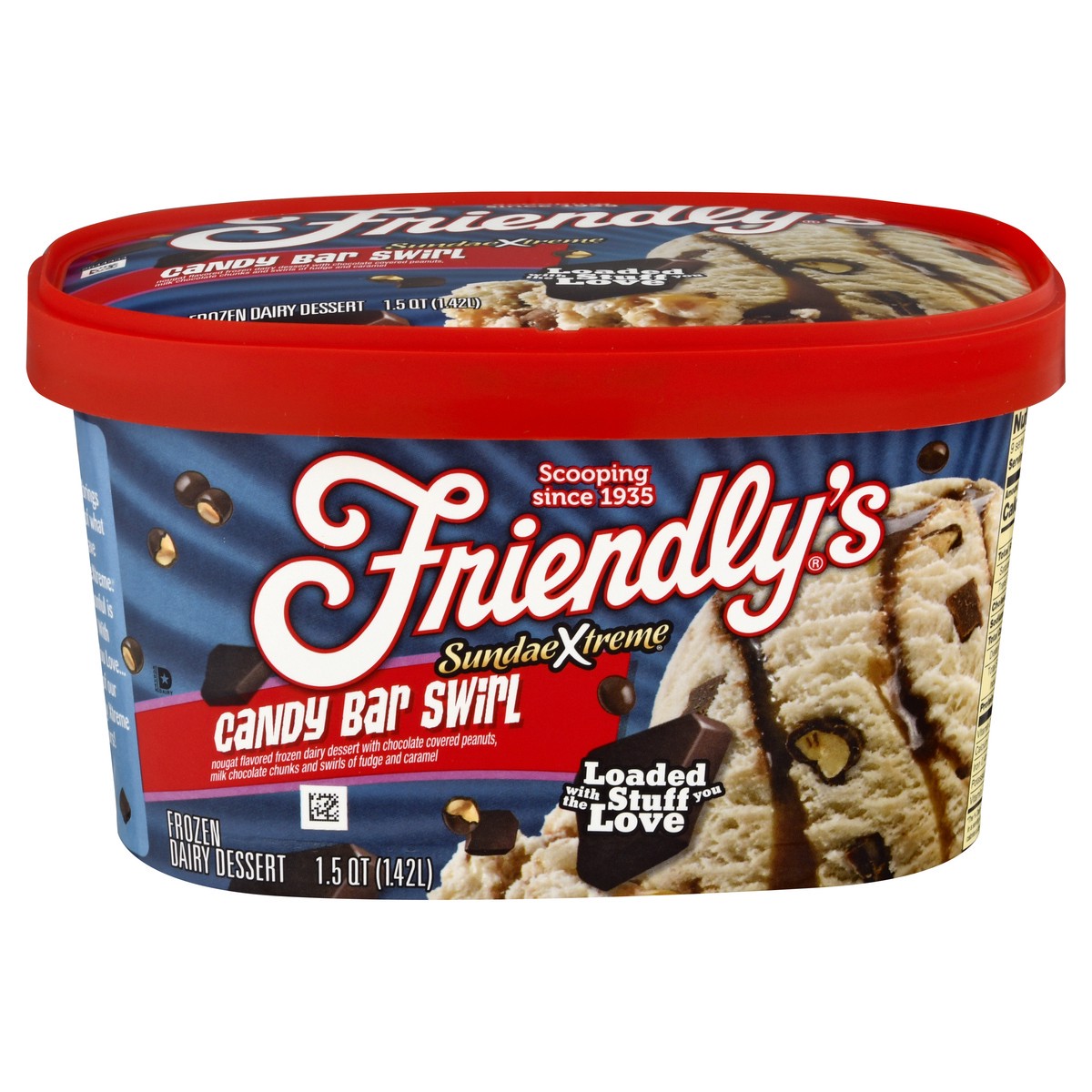 slide 1 of 9, Friendly's Sundae Xtreme Candy Bar Swirl Frozen Dairy Dessert 1.5 qt, 1.5 qt