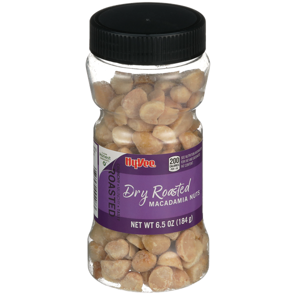 slide 1 of 1, Hy-vee Dry Roasted Macadamia Nuts, 6.5 oz