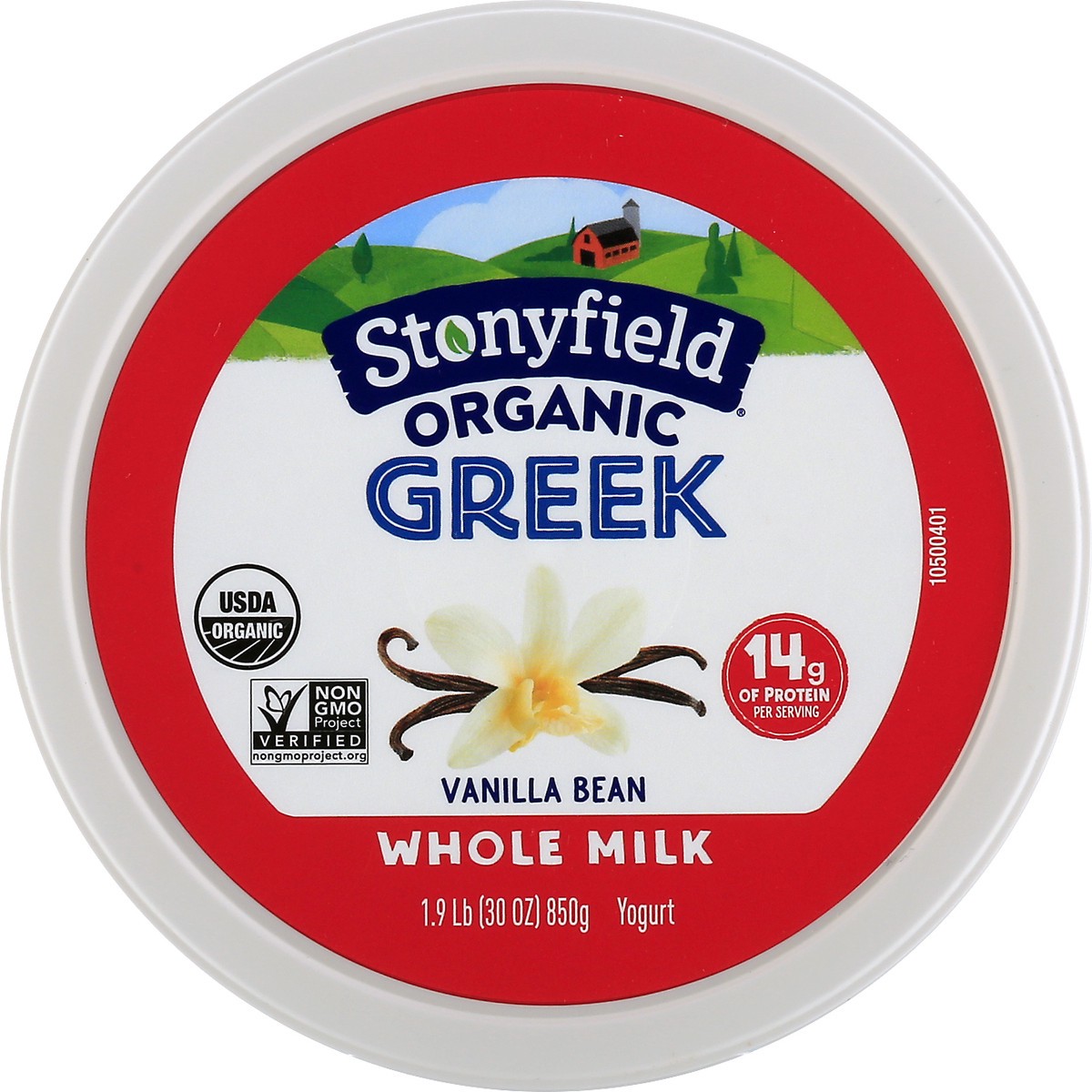 slide 8 of 10, Stonyfield Greek Organic Whole Milk Vanilla Bean Yogurt 850 g, 850 g