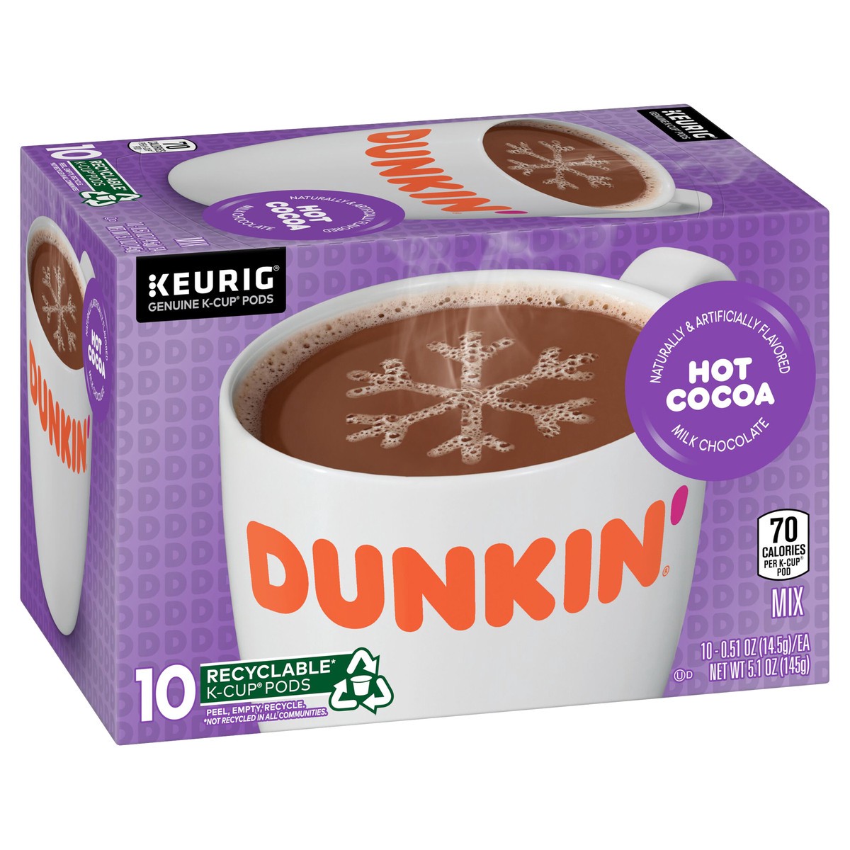 slide 1 of 21, Dunkin' Milk Chocolate Hot Cocoa, 5.1 oz