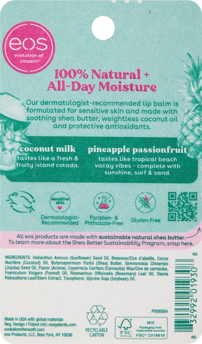 slide 11 of 12, eos Smooth Coconut Milk/Pineapple Passionfruit Lip Balm 2 ea, 2 ct