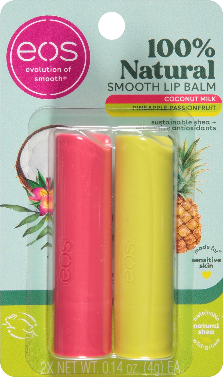 slide 12 of 12, eos Smooth Coconut Milk/Pineapple Passionfruit Lip Balm 2 ea, 2 ct