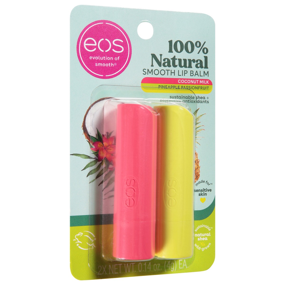 slide 4 of 12, eos Smooth Coconut Milk/Pineapple Passionfruit Lip Balm 2 ea, 2 ct