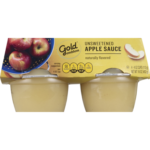 slide 1 of 1, GE Applesauce Unswt 4pk Cups, 1 ct