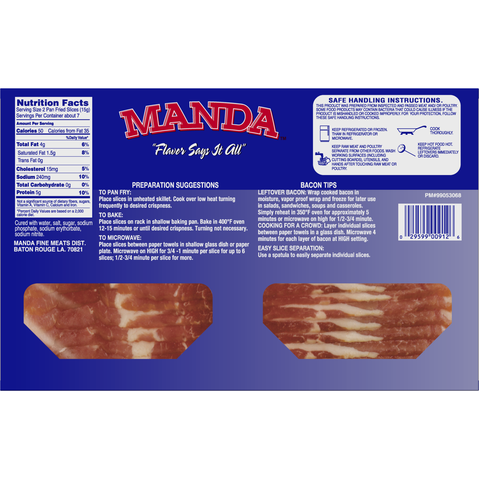 slide 2 of 5, Manda Sliced Bacon, 340.19 g