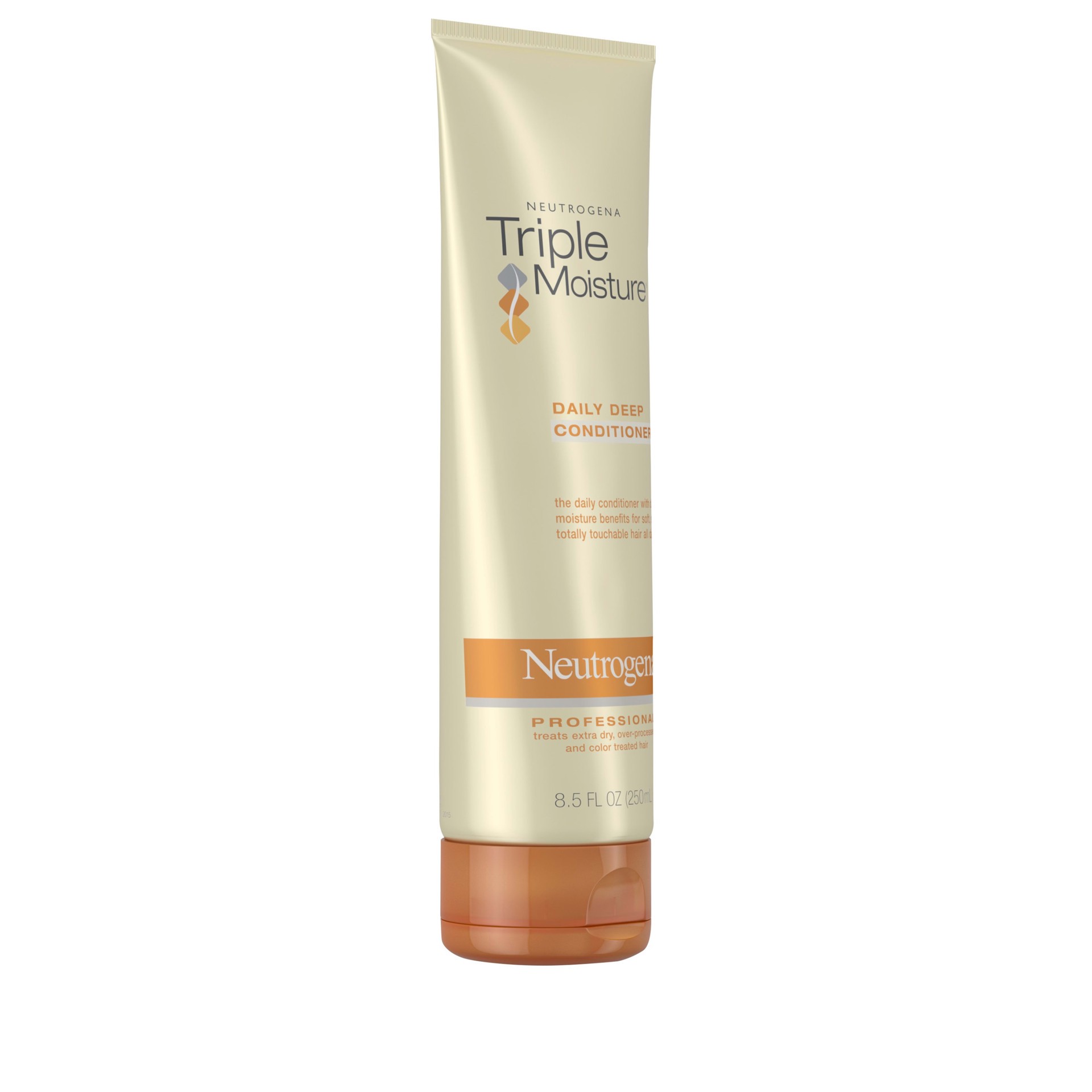 slide 5 of 5, Neutrogena Triple Moisture Daily Deep Conditioner for Extra Dry Hair, Damaged & Over-Processed Hair, Intensive Hydrating Conditioner with Olive, Meadowfoam & Sweet Almond, 8.5 fl. oz, 8.50 fl oz