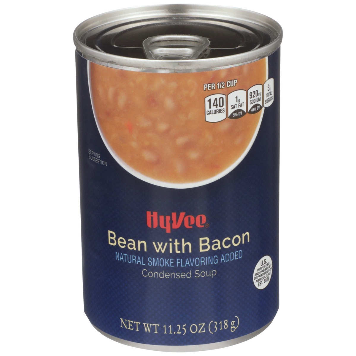 slide 1 of 1, Hy-vee Bean With Bacon Condensed Soup, 11.25 oz