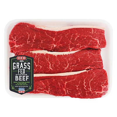 slide 1 of 1, H-E-B Prime 1 Grass Fed Boneless Strips, per lb