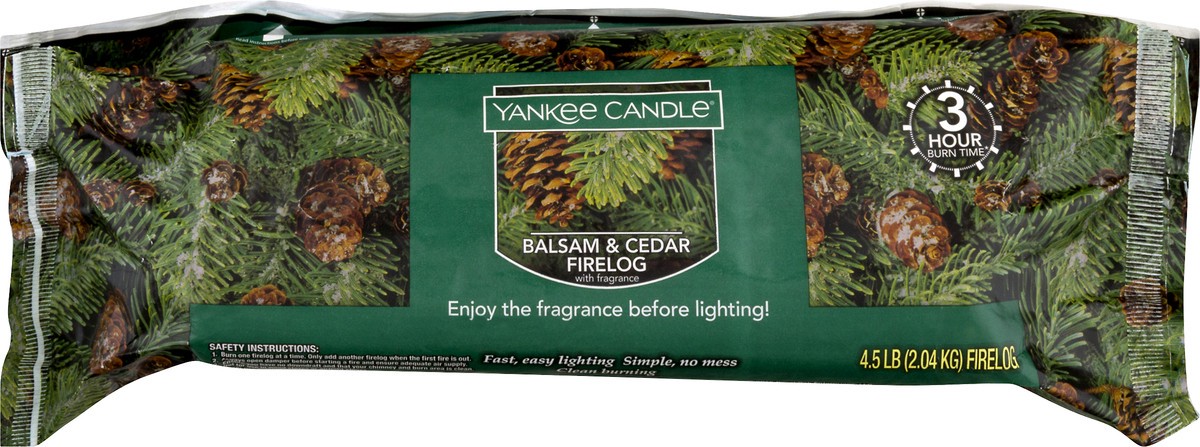 slide 8 of 9, Yankee Candle with Fragrance 3 Hour Balsam & Cedar Firelog 4.5 lb, 4.5 lb