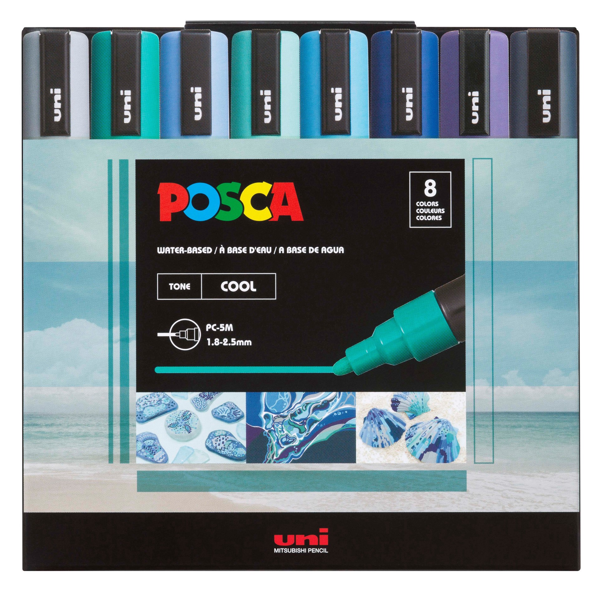 slide 2 of 4, Posca Cool Colors Pc-5m Paint Marker Set, 1 ct