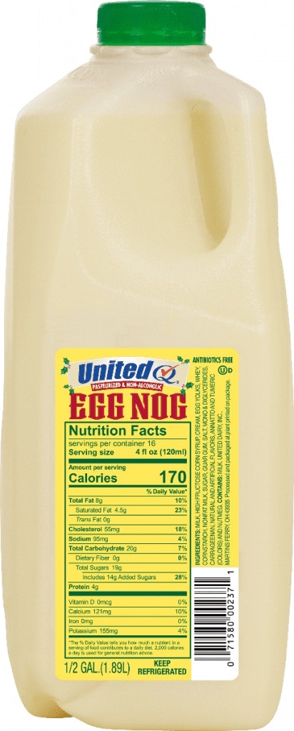 slide 1 of 1, United Dairy, Inc. Eggnog (2 Quarts), 64 oz
