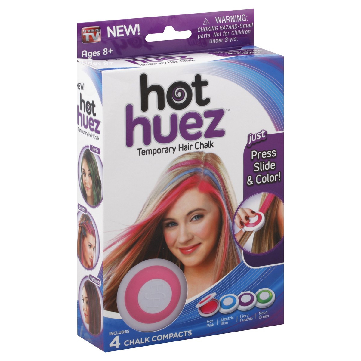 slide 2 of 5, Hot Huez Hair Chalk 4 ea, 4 ct