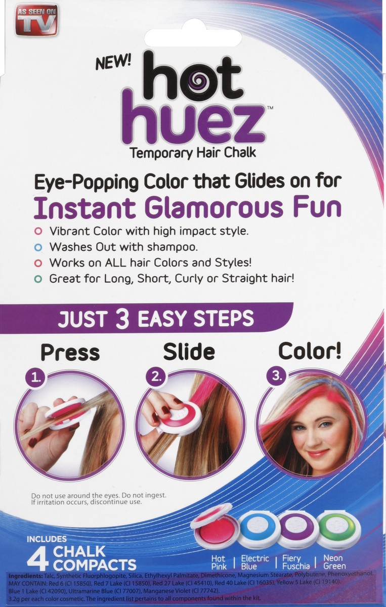 slide 3 of 5, Hot Huez Hair Chalk 4 ea, 4 ct