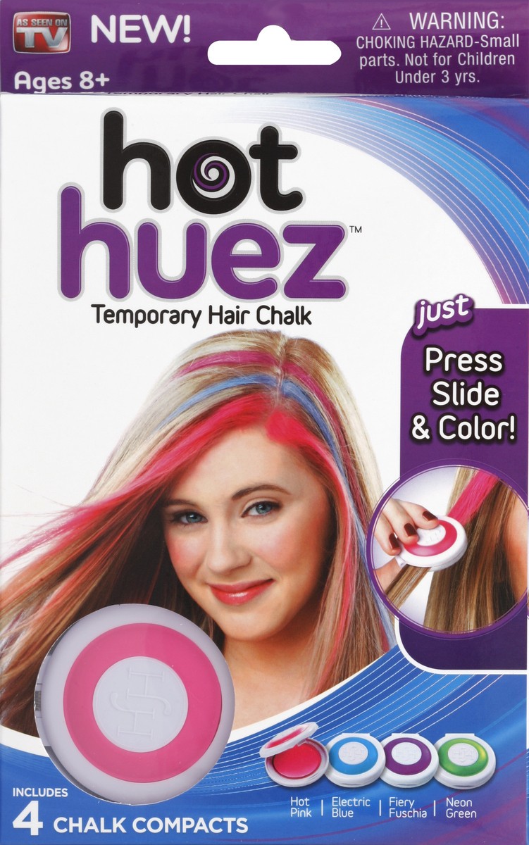 slide 1 of 5, Hot Huez Hair Chalk 4 ea, 4 ct