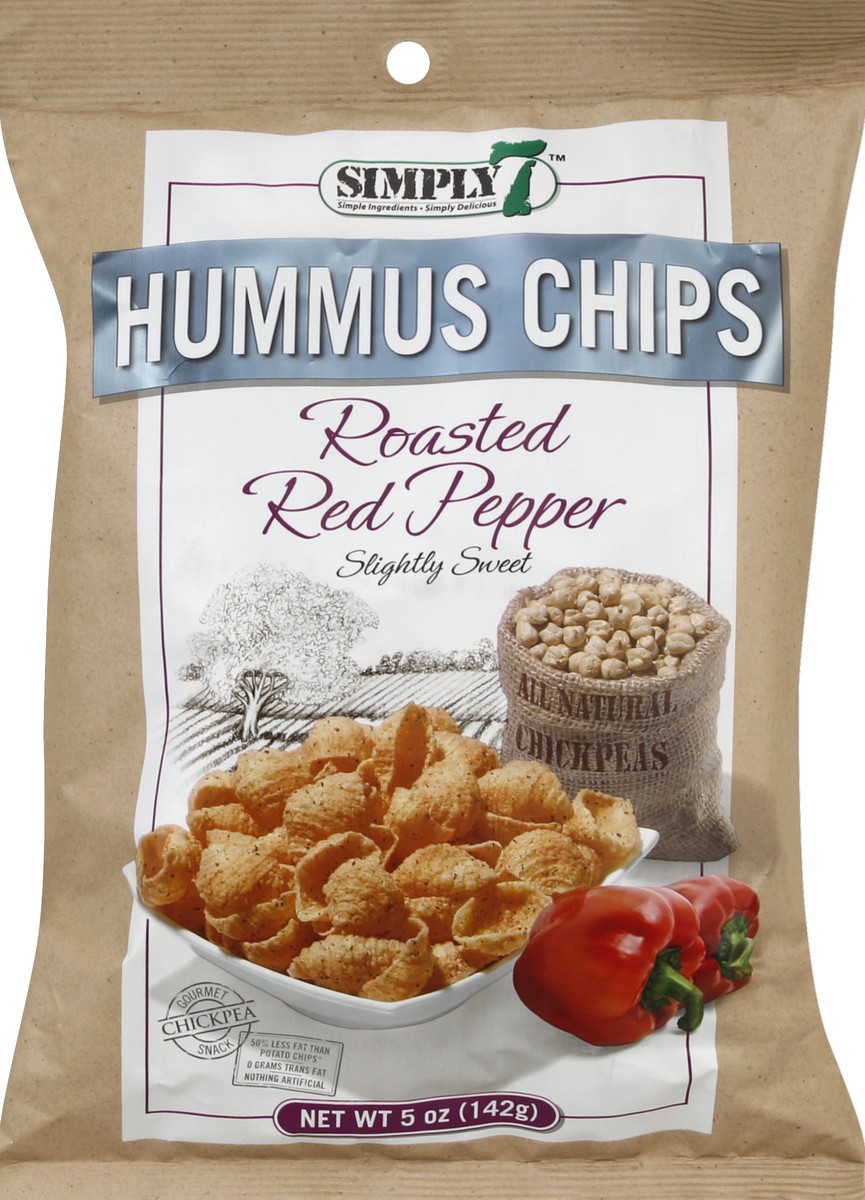 slide 3 of 4, Simply7 Hummus Chips Roasted Red Pepper, 5 oz