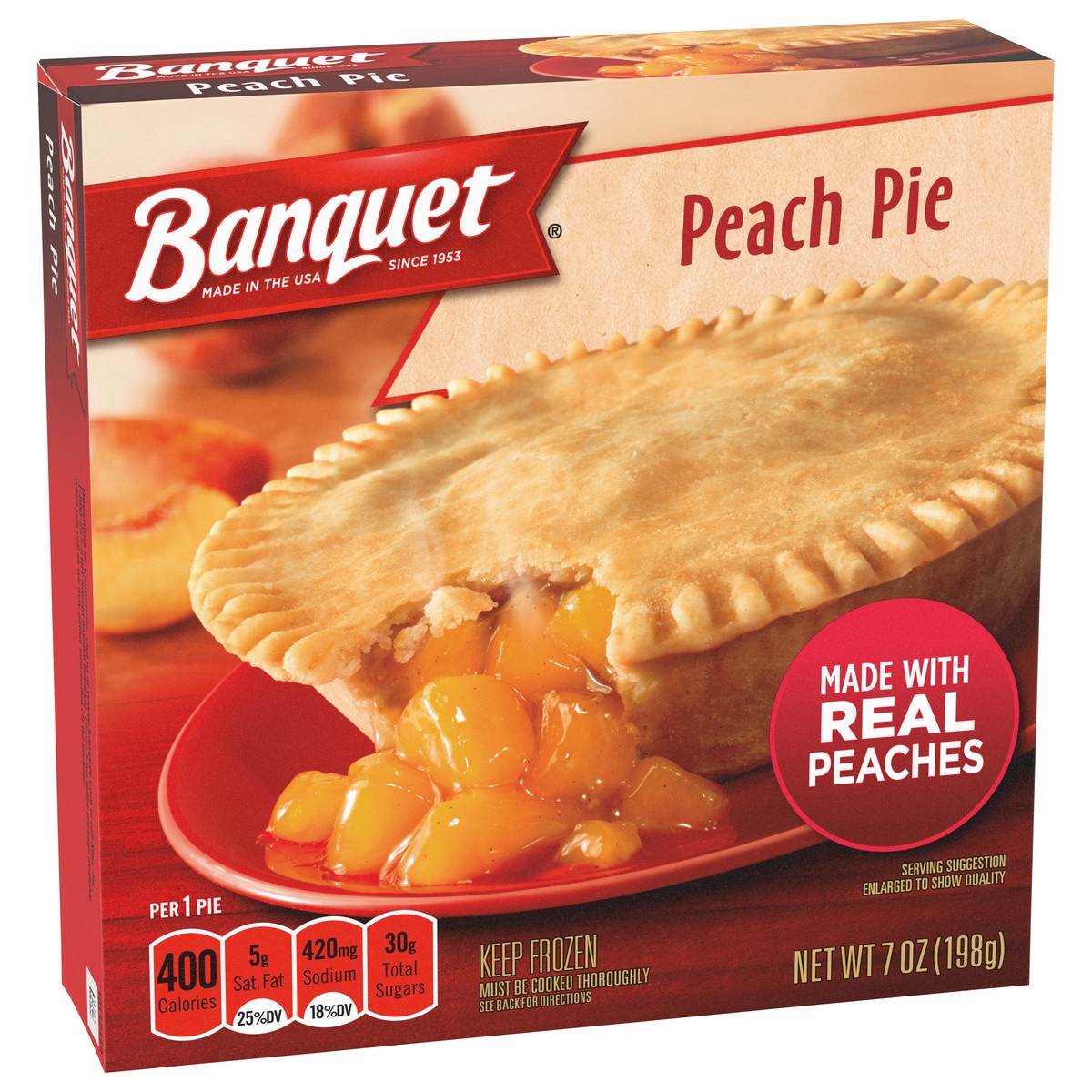 slide 10 of 11, Banquet Peach Pie 7 oz, 7 oz