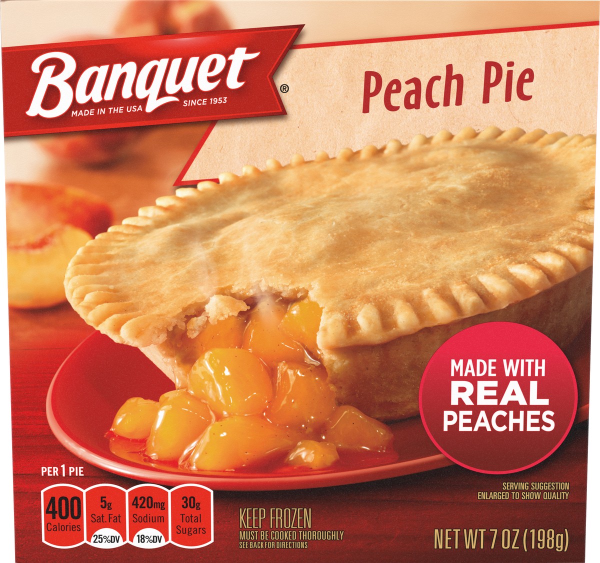 slide 2 of 11, Banquet Peach Pie 7 oz, 7 oz