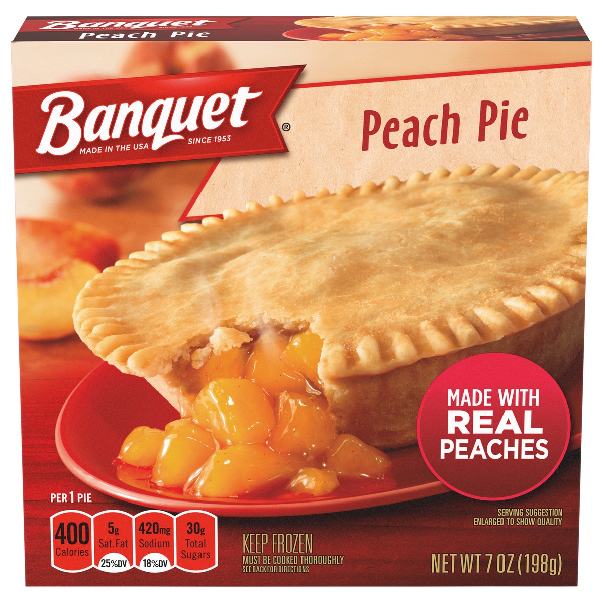 slide 5 of 11, Banquet Peach Pie 7 oz, 7 oz