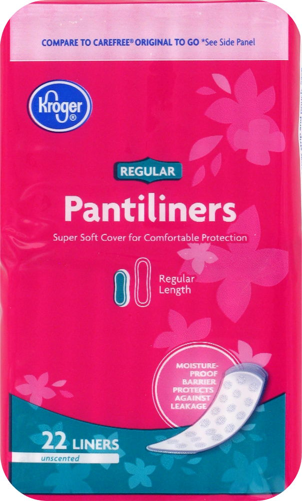 slide 1 of 1, Kroger Regular Pantyliners, 22 ct