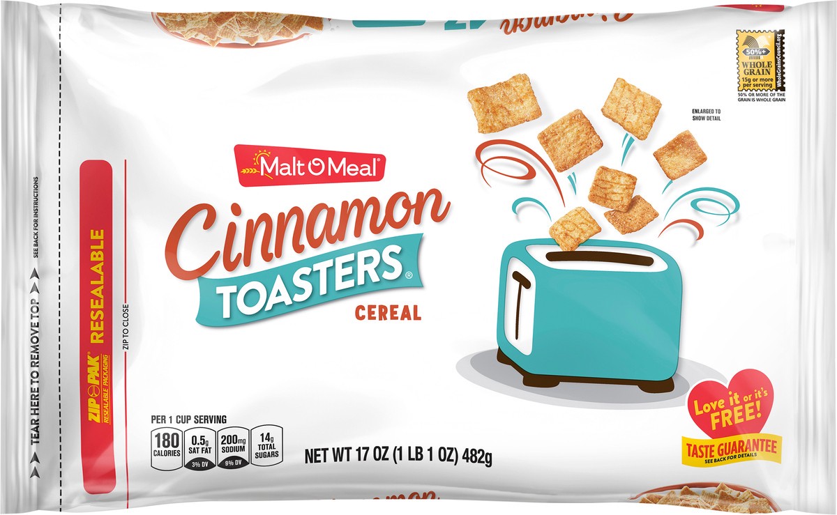 slide 4 of 7, Malt-O-Meal Cinnamon Toasters Breakfast Cinnamon Cereal, 17 OZ Bag, 17 oz