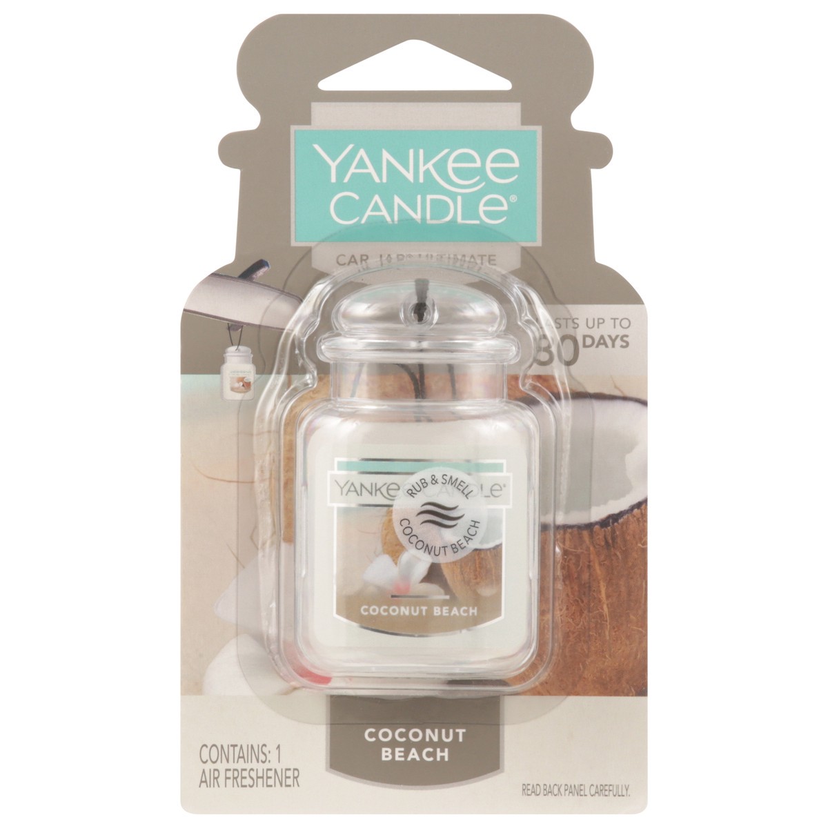 slide 1 of 7, Yankee Candle Car Jar Ultimate Coconut Beach Air Freshener 1 ea, 1 ct