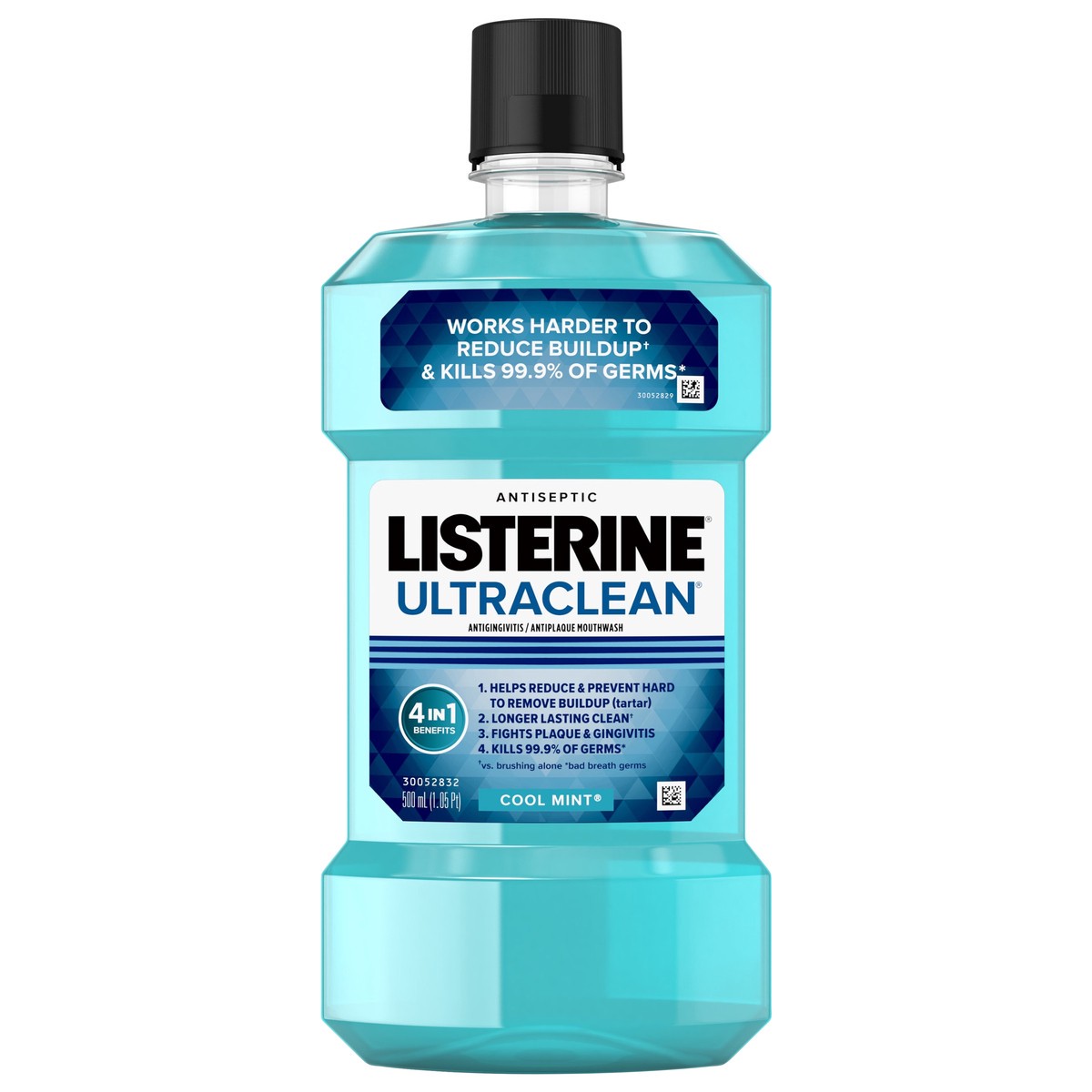 slide 1 of 10, Listerine Ultraclean Oral Care Antiseptic Mouthwash, Everfresh Technology to Help Fight Bad Breath, Gingivitis, Plaque & Tartar, ADA-Accepted Tartar Control Oral Rinse, Cool Mint, 500 mL, 500 ml