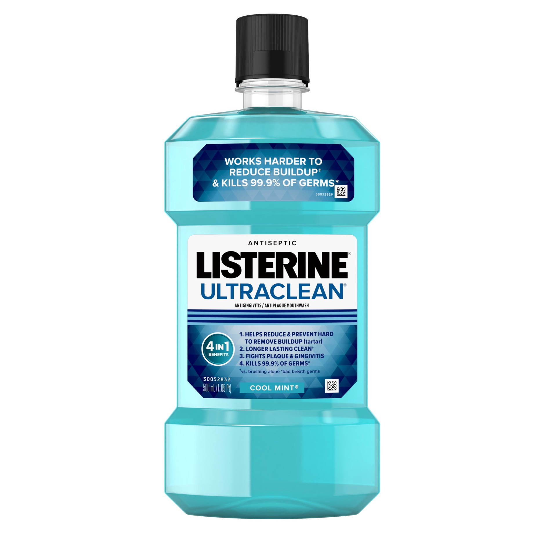 slide 1 of 10, Listerine Ultraclean Oral Care Antiseptic Mouthwash, Everfresh Technology to Help Fight Bad Breath, Gingivitis, Plaque & Tartar, ADA-Accepted Tartar Control Oral Rinse, Cool Mint, 500 mL, 500 ml