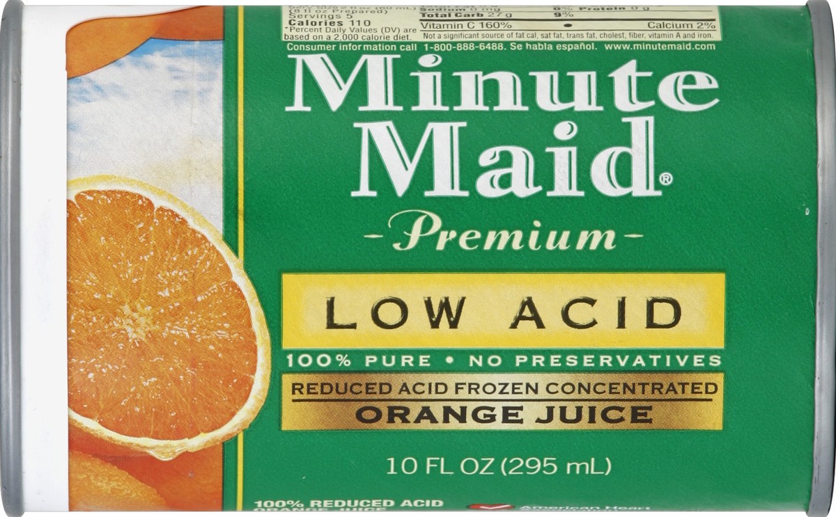 slide 3 of 3, Minute Maid Premium Low Acid Frozen Concentrated Orange Juice, 10 fl oz