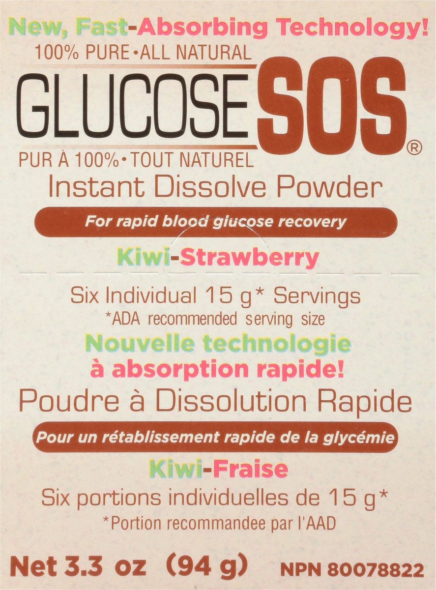 slide 6 of 9, S.O.S. Glucose S.O.S. Instant Kiwi-Strawberry Dissolve Powder 3.3 oz, 3.3 oz