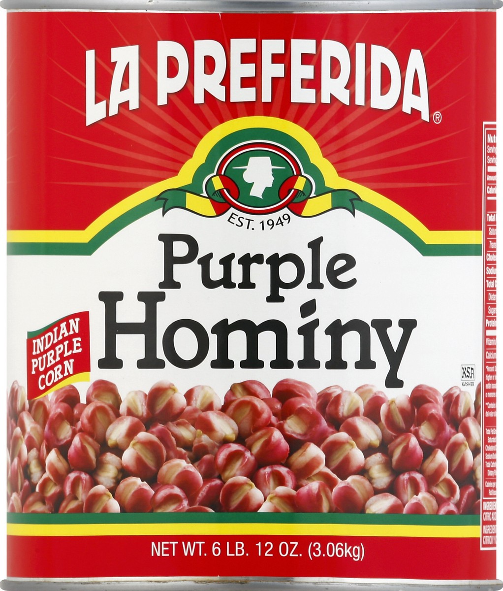 slide 1 of 3, La Preferida Hominy 108 oz, 108 oz