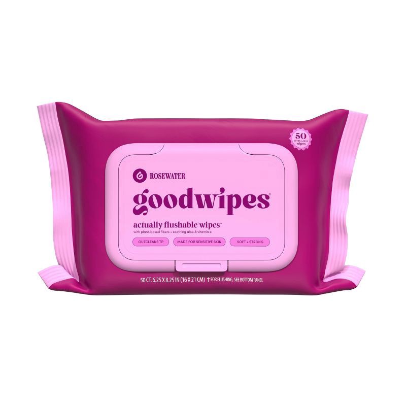 slide 6 of 8, goodwipes® Rosewater Flushable Wipes, 100 ct