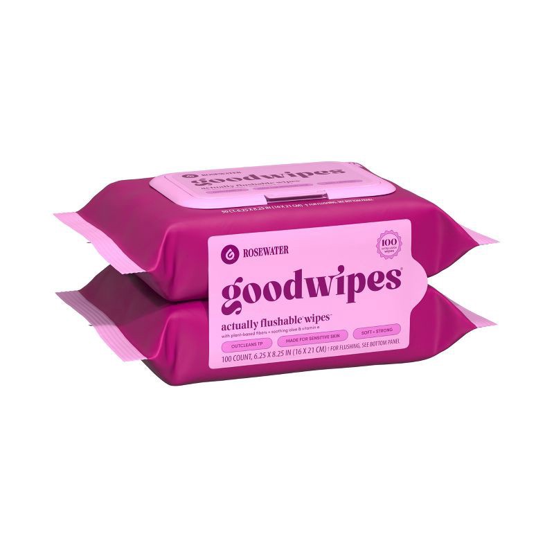 slide 8 of 8, goodwipes® Rosewater Flushable Wipes, 100 ct