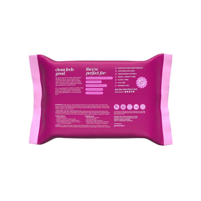 slide 5 of 8, goodwipes® Rosewater Flushable Wipes, 100 ct