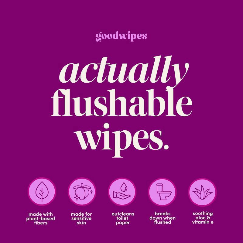 slide 7 of 8, goodwipes® Rosewater Flushable Wipes, 100 ct