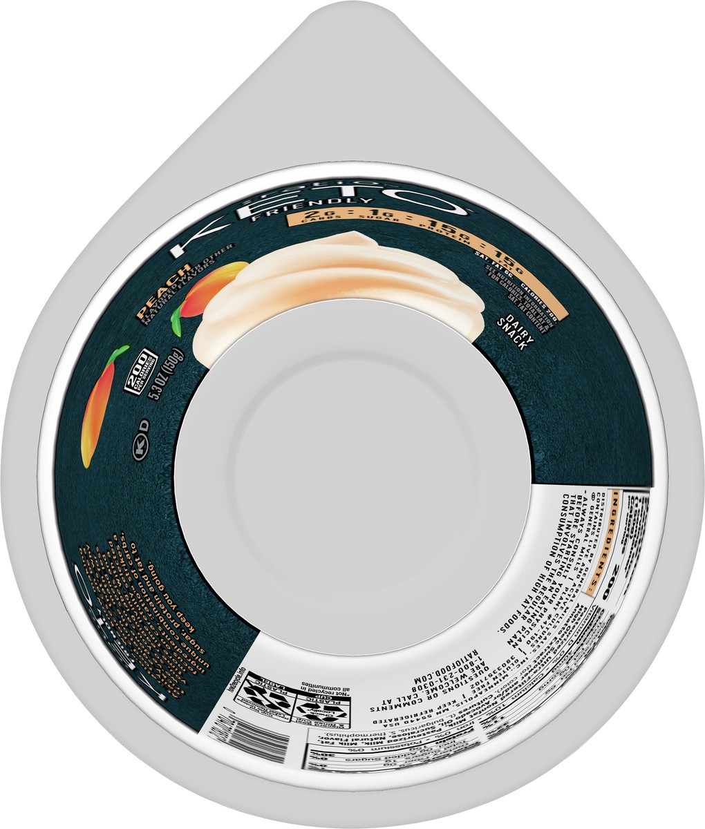 slide 5 of 9, :ratio Ratio KETO Friendly Dairy Snack, Peach, 1 Cup, 5.3 oz