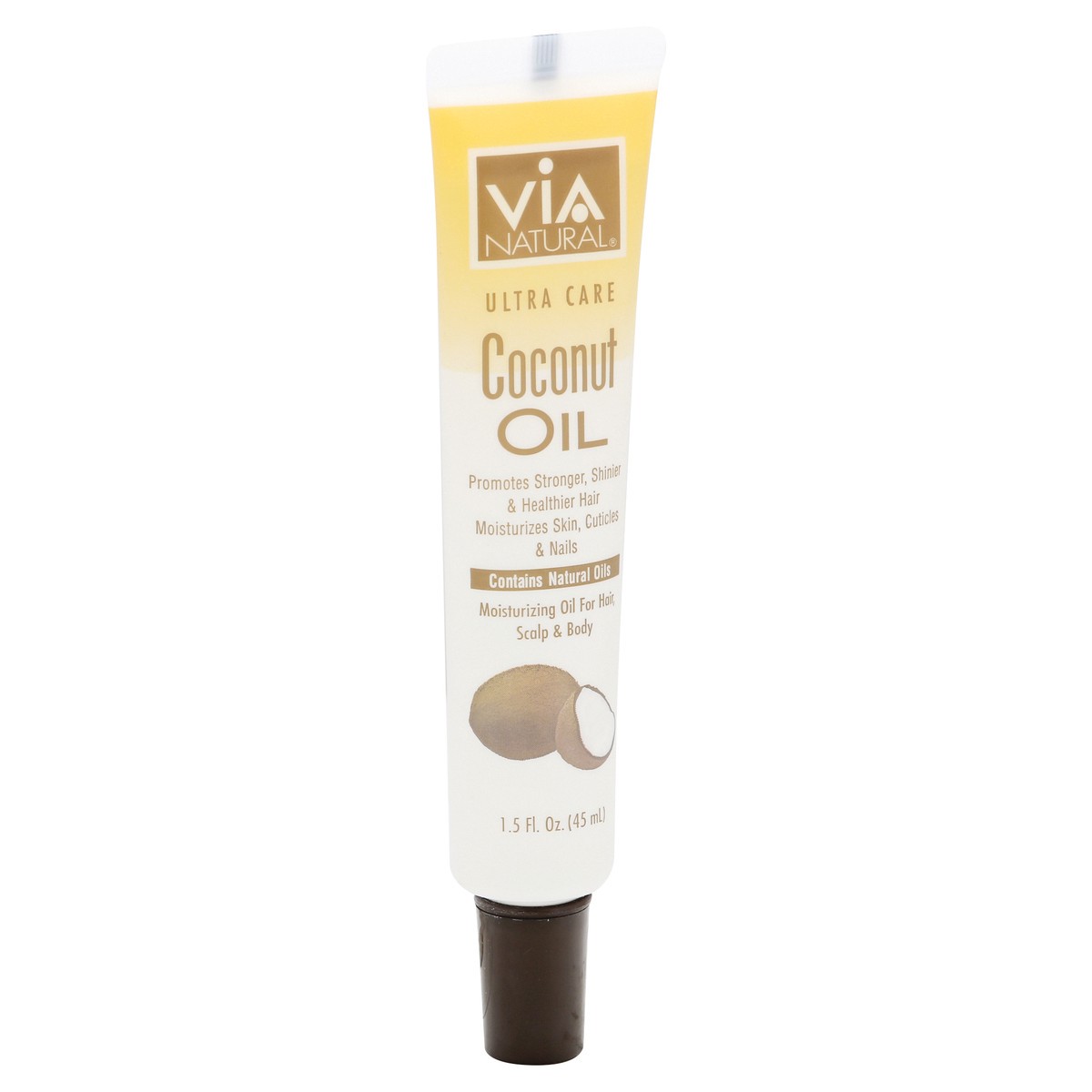 slide 2 of 9, VIA Natural Oil Coconut Hair Care, 1.5 oz