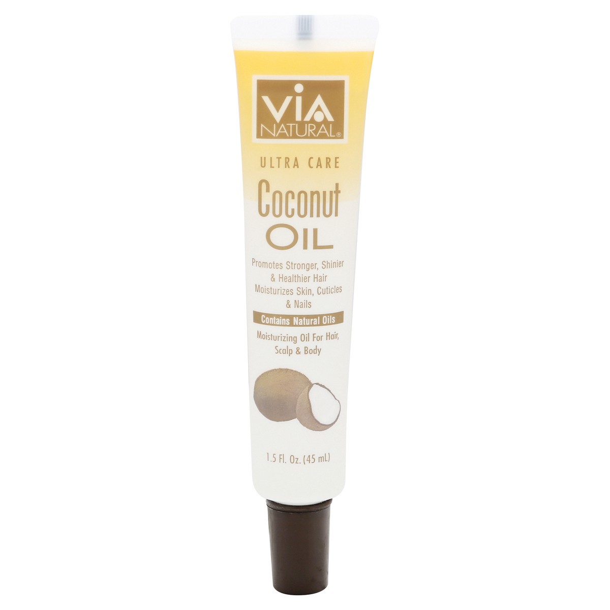 slide 1 of 9, VIA Natural Oil Coconut Hair Care, 1.5 oz