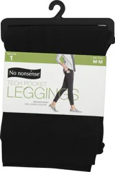No Nonsense Leggings, Tech Pocket, Black