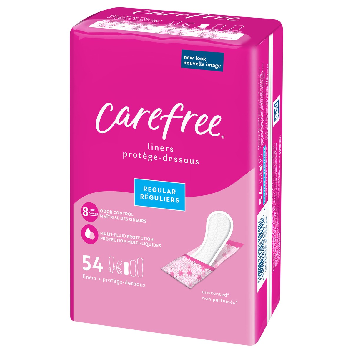 slide 4 of 13, Carefree Regular Wrapped Panty Liners Unscented, 54 ct