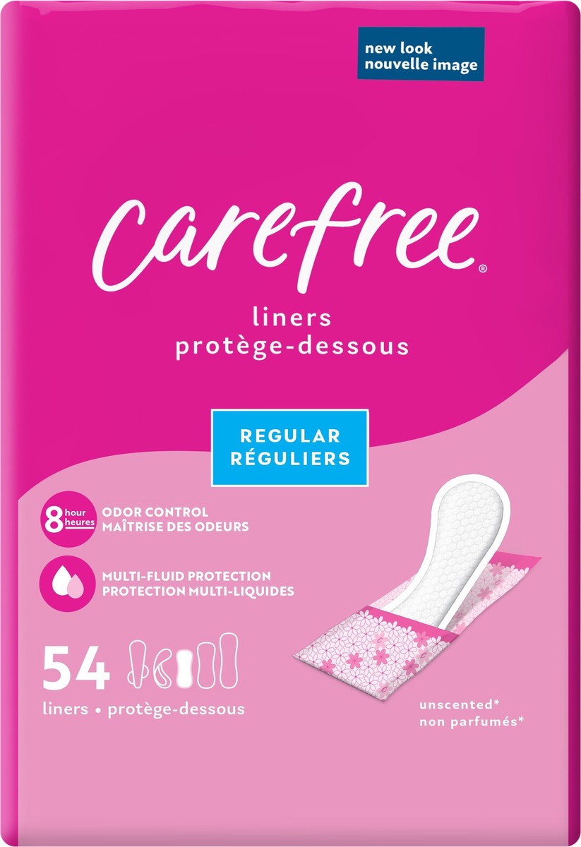 slide 3 of 13, Carefree Regular Wrapped Panty Liners Unscented, 54 ct