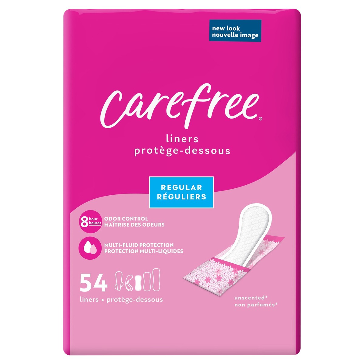 slide 5 of 13, Carefree Regular Wrapped Panty Liners Unscented, 54 ct