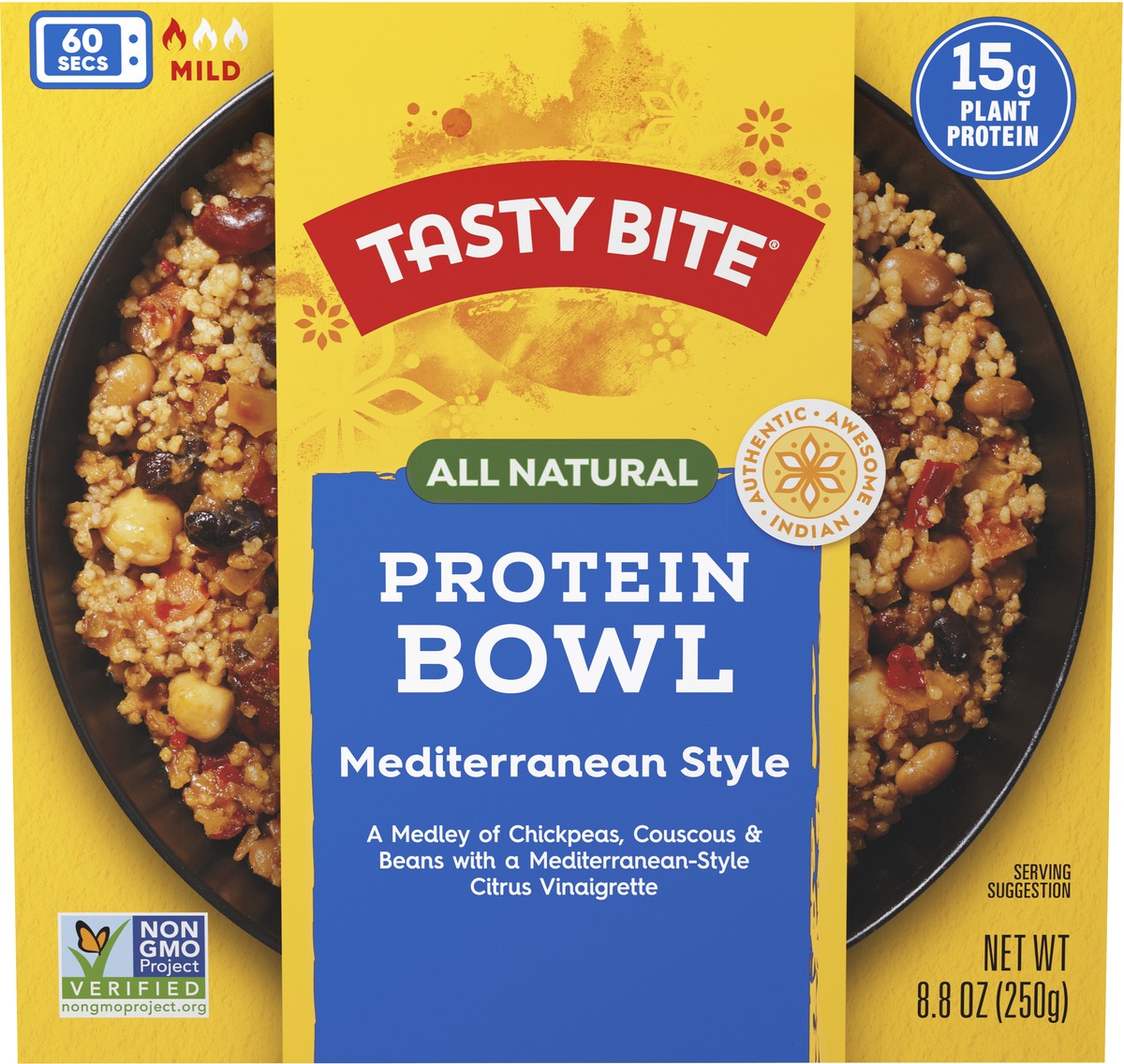 slide 5 of 7, Tasty Bite Mild Mediterranean Style Protein Bowl 8.8 oz, 8.8 oz
