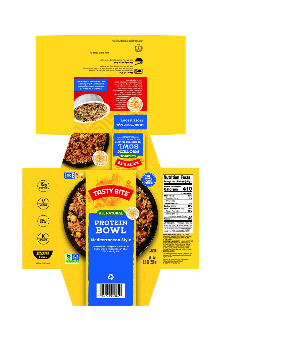 slide 4 of 7, Tasty Bite Mild Mediterranean Style Protein Bowl 8.8 oz, 8.8 oz