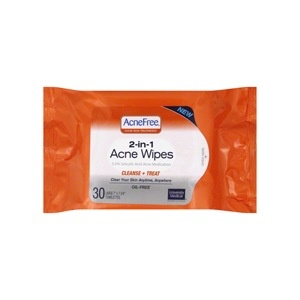 slide 1 of 1, AcneFree Clear Skin Treatments 2-In-1 Acne Wipes, 30 ct