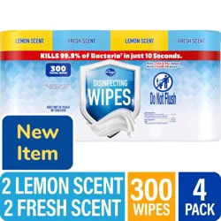 Kroger Lemon and Fresh Scent Disinfecting Wipes, 4 Pack