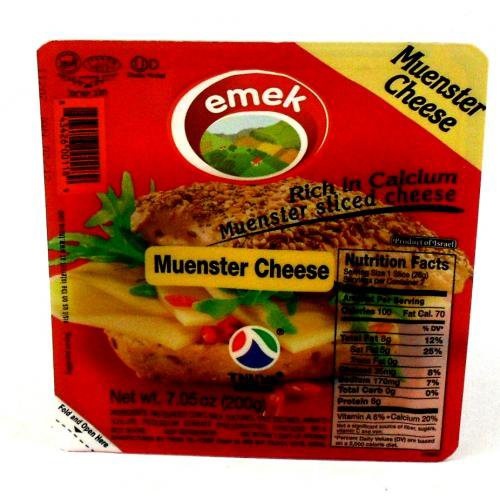 slide 1 of 1, Emek Muenster Cheese Slices, 7.05 oz